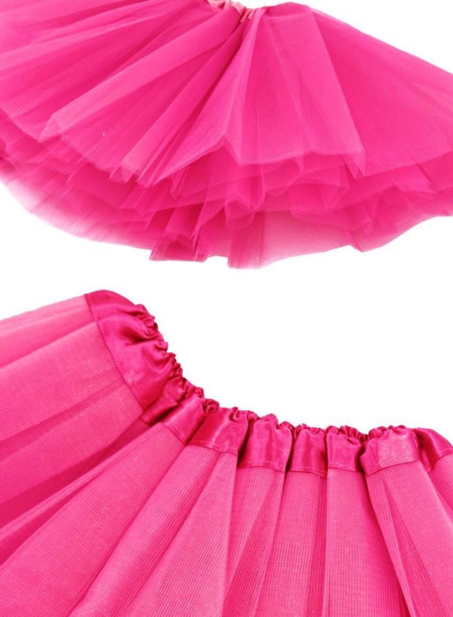 BGFKS 5 Layered Tulle Tutu Skirt for Girls with Hairbow, Ballet Dressing Up Kid Tutu Skirt Hot Pink - Image 4