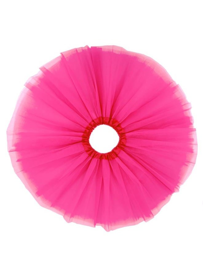 BGFKS 5 Layered Tulle Tutu Skirt for Girls with Hairbow, Ballet Dressing Up Kid Tutu Skirt Hot Pink - Image 3