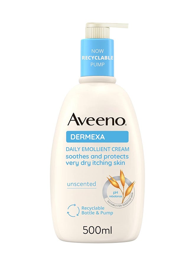 Aveeno Daily Emollient Cream, Dermexa, Soothing Triple Oat Complex and Ceramides, helps to strengthen the skin's natural barrier and helps improve the skin’s natural microbiome, 500ml - Image 1