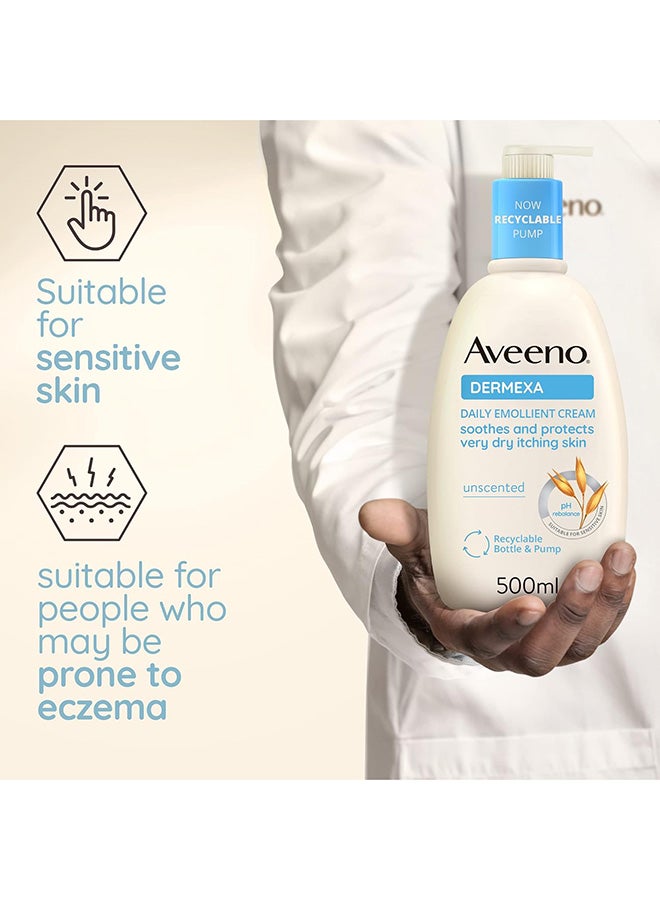 Aveeno Daily Emollient Cream, Dermexa, Soothing Triple Oat Complex and Ceramides, helps to strengthen the skin's natural barrier and helps improve the skin’s natural microbiome, 500ml - Image 4
