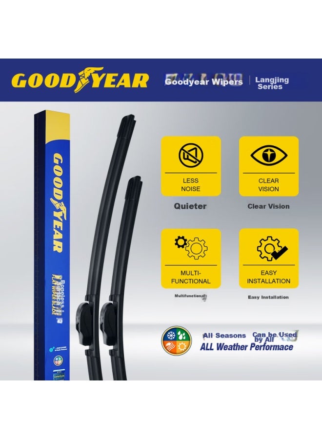 GOODYEAR Infiniti Q50L Windshield Wiper Blades, Boneless Original Q50 Rubber Strips, Q50S Wiper Blades, 1 Pair - Image 4