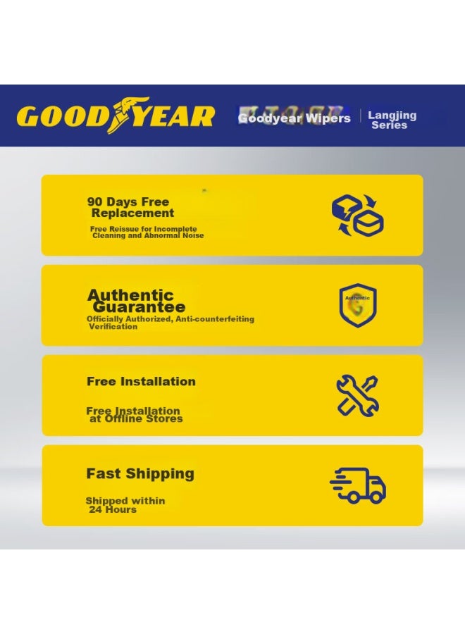 GOODYEAR Infiniti Q50L Windshield Wiper Blades, Boneless Original Q50 Rubber Strips, Q50S Wiper Blades, 1 Pair - Image 5