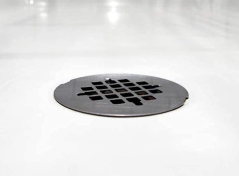 ويست براس Westbrass D206P-07 2 بوصة استنزاف دش مضغوط من مادة PVC مع غطاء شبكي دائري 4-1/4 بوصة من النيكل الساتان - Image 4