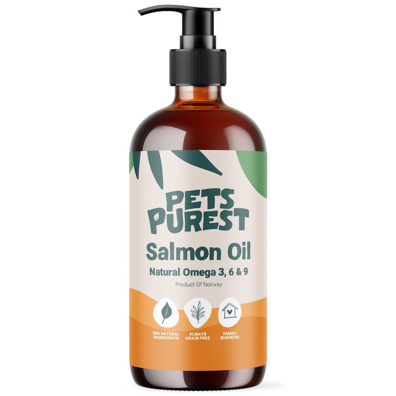 Pets Purest Salmon Oil for Dogs, Cats, Horses, Ferrets & Pets - 32 Fl Oz 100% Pure Premium Food Grade - Natural Omega 3, 6 & 9 Supplement - Promotes Coat, Skin, Joint and Brain Health - Image 1