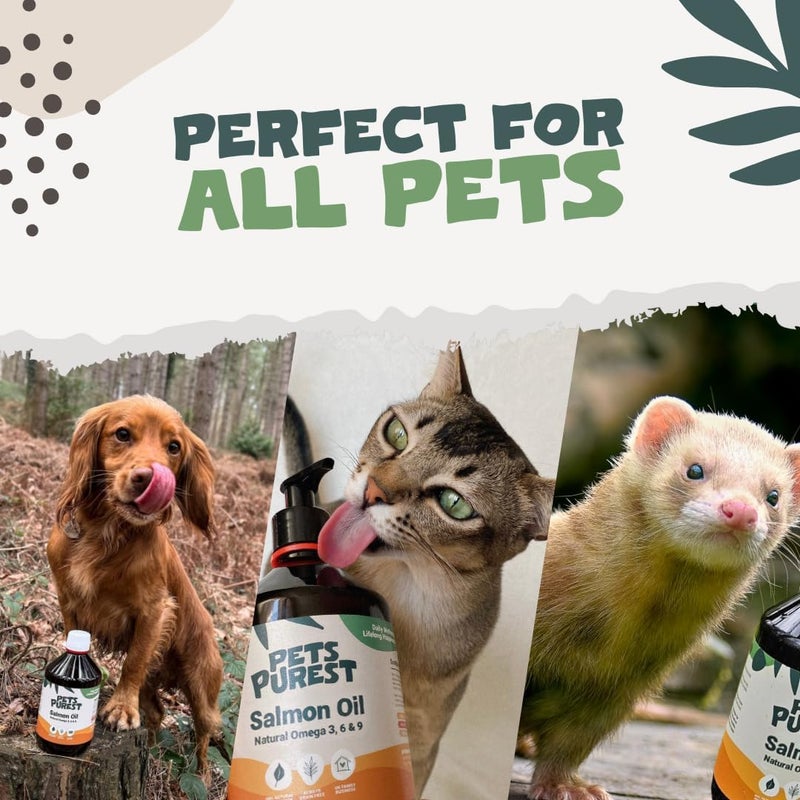 Pets Purest Salmon Oil for Dogs, Cats, Horses, Ferrets & Pets - 32 Fl Oz 100% Pure Premium Food Grade - Natural Omega 3, 6 & 9 Supplement - Promotes Coat, Skin, Joint and Brain Health - Image 5