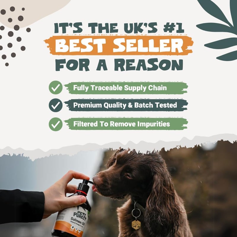 Pets Purest Salmon Oil for Dogs, Cats, Horses, Ferrets & Pets - 32 Fl Oz 100% Pure Premium Food Grade - Natural Omega 3, 6 & 9 Supplement - Promotes Coat, Skin, Joint and Brain Health - Image 4