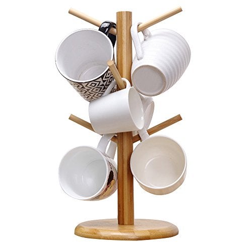 MyLifeUNIT Mug Holder Tree, Coffee Cup Holder with 6 Hooks (Yellow) - Image 1