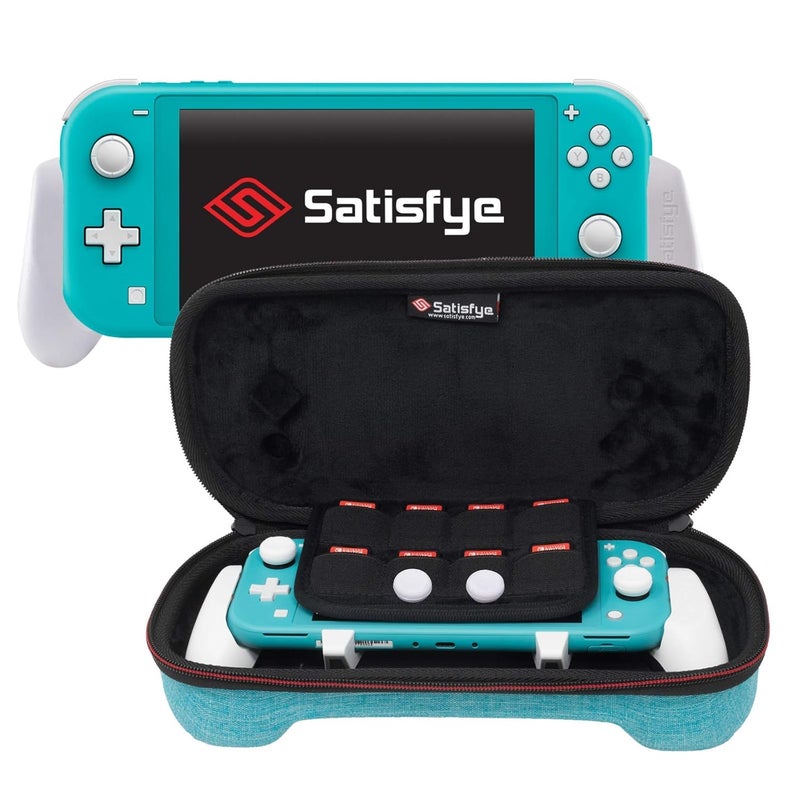 Satisfye - ZenGrip Go Slim Bundle (Lite), - Accessories Compatible with Nintendo Switch Lite - Bundle includes: Grip Lite, Slim Case. BONUS: 2 Thumbsticks (Turquoise) - Image 1