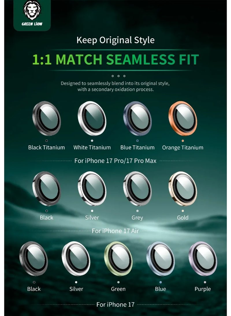 GREEN LION iPhone 17 Pro / 17 Pro Max Camera Lens Protector HD Plus / The Ultra-Clear Lenses / High Transparency / Shatter Protection / Anti Scratch / Anti Fingerprint - Black Titanium - Image 3