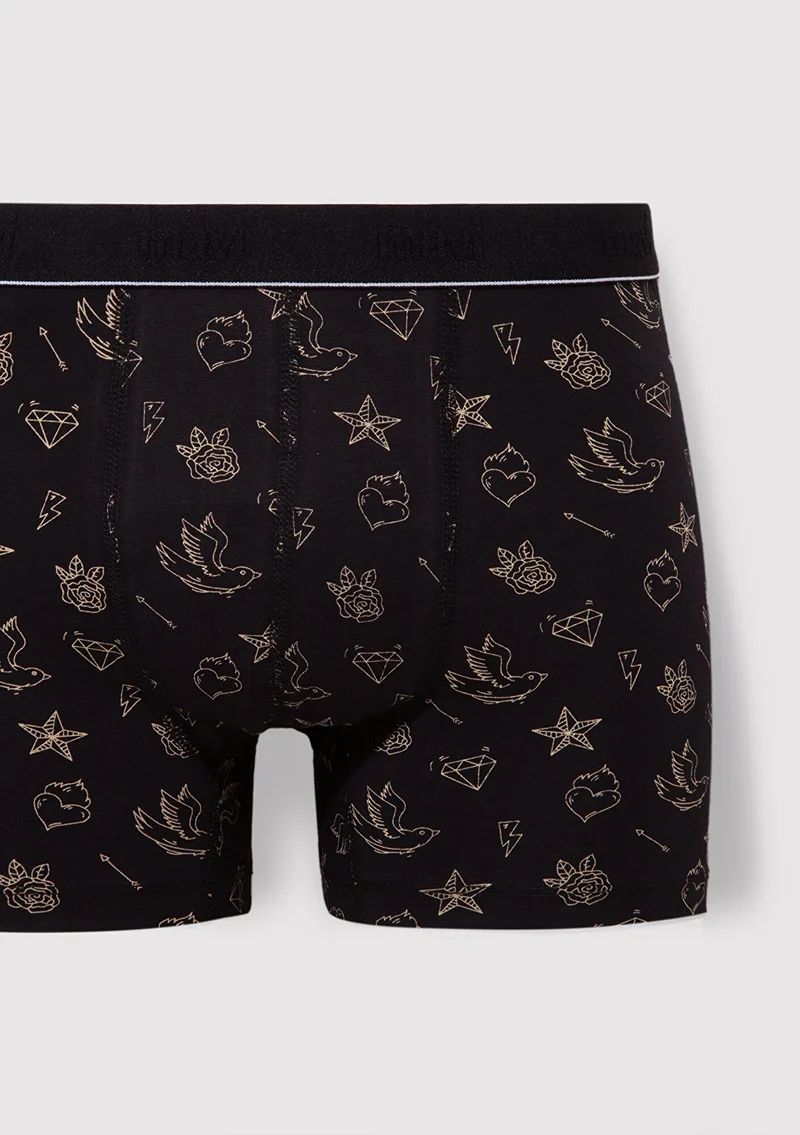 Mavi Printed Black Boxers