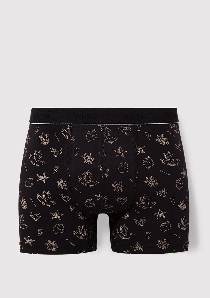 Mavi Printed Black Boxers