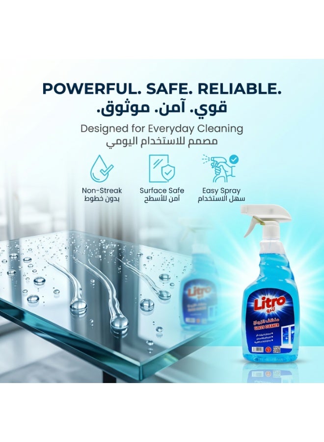 Litro Glass Cleaner Spray 650ml – Streak Free Window & Mirror Cleaner, Removes Dirt, Grease & Fingerprints, Crystal Clear Shine - Image 4
