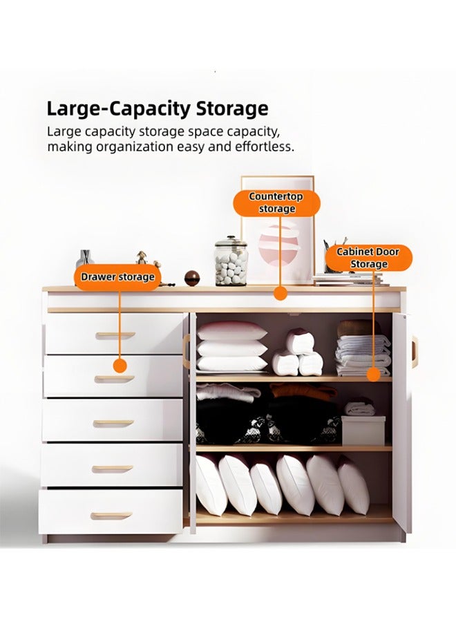 خزانة تخزين حديثة ، خزانة تخزين الدرج ، خزانة تخزين ، تخزين مغلق متعدد الدرج ، مناسب لغرفة المعيشة ، غرفة النوم وخزانة المطبخ ، 100 سم × 34 سم × 94 سم. - Image 3