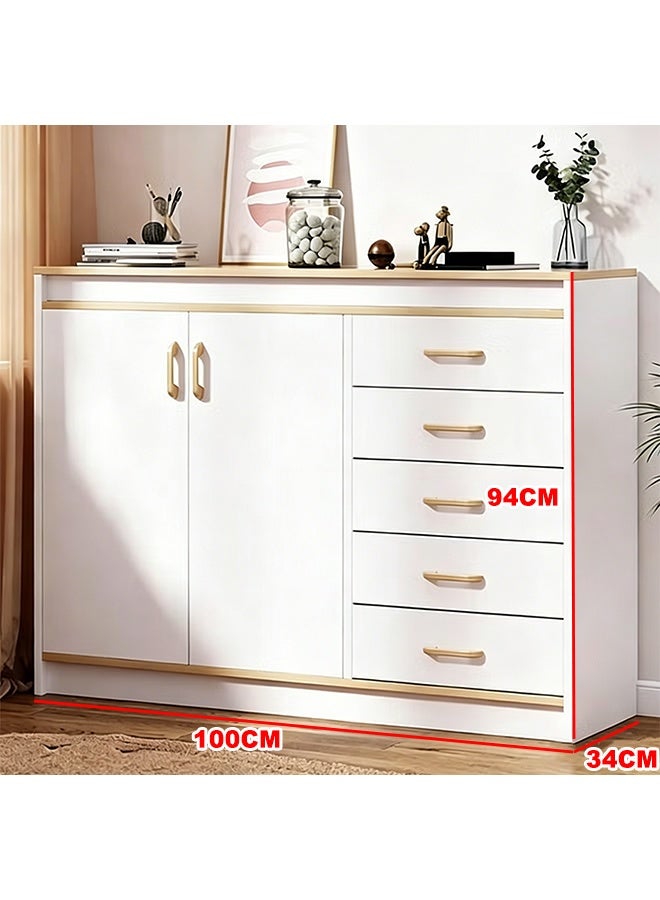 Large Capacity Storage Cabinet, Multi-Layer Drawer Storage Shelves, Closed Storage Cabinets Side Cabinets, Large Storage Capacity Cupboard for Bedroom Kitchen Office - Image 2
