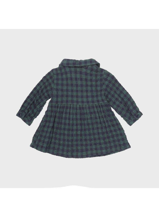 Zara Fashionable Vintage Sweet Plaid Bow Dress For Kids - Image 3