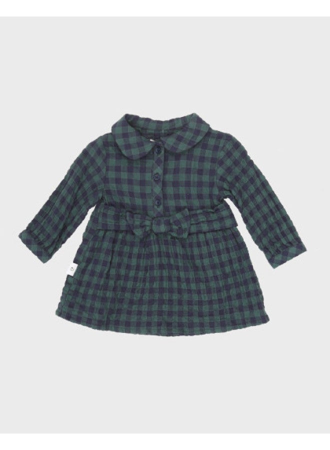 Zara Fashionable Vintage Sweet Plaid Bow Dress For Kids - Image 1