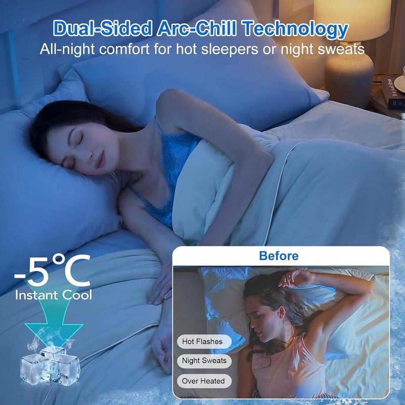 Seyfote Cooling Blanket King Size,Double-Sided Cool Comforter for Hot Sleepers and Night Sweats,Breathable Soft Silk Smooth Ice Blankets,Lightweight Summer Blanket Comforter Cooling Bedding,104"x90",Grey - Image 2