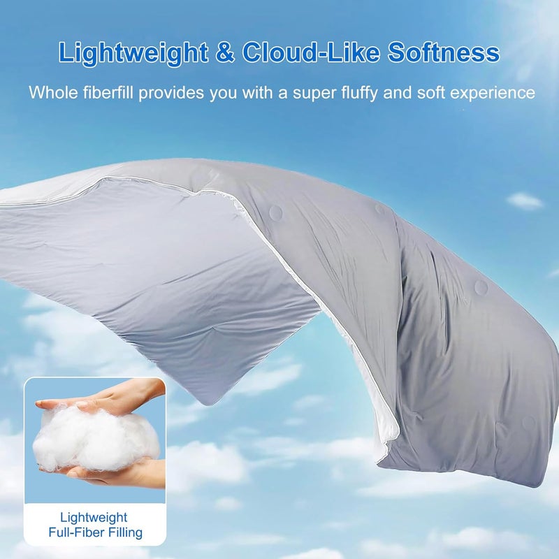 Seyfote Cooling Blanket King Size,Double-Sided Cool Comforter for Hot Sleepers and Night Sweats,Breathable Soft Silk Smooth Ice Blankets,Lightweight Summer Blanket Comforter Cooling Bedding,104"x90",Grey - Image 4
