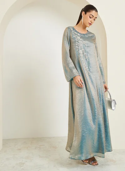 chinese dress ladies Dubai Partywear Maxi Dress Jalabiya for Women M / 56 Inches