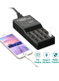 KASTWAVE USB Charger 12 Port USB Desktop Hub Wall Charger Charge All Your Devices with Ease for Smartphone Tablets  - Image 4