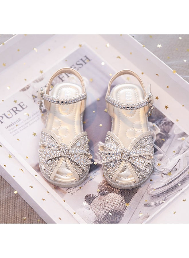 NIBEMINENT Kids'Casual Shoes Sandals  Leather Sequin  Summer Flat Shoes For Girls Breathable Anti-slip  - Image 1