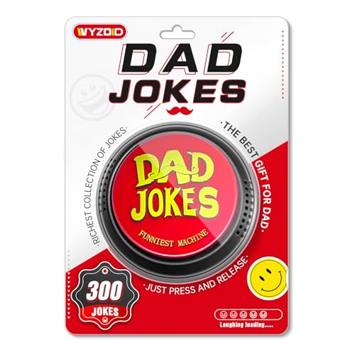 WYZOID Dad Jokes Generator ButtonContains 300 Funny Dad JokesBest Fun Gifts For DadFatherHusbandMenSuitable For Birthday GiftsFathers DayChristmasWhite Elephant DayAnniversariesMake Dad Laugh - Image 1