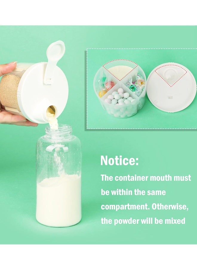 2 Pack Baby Formula Dispenser On The Go, Non-Spill Rotating Four-Compartment Formula Container to Go for Infant Toddler Travel Outdoor(White) - Image 4