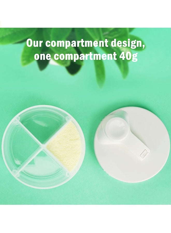 2 Pack Baby Formula Dispenser On The Go, Non-Spill Rotating Four-Compartment Formula Container to Go for Infant Toddler Travel Outdoor(White) - Image 3