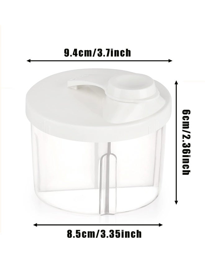 2 Pack Baby Formula Dispenser On The Go, Non-Spill Rotating Four-Compartment Formula Container to Go for Infant Toddler Travel Outdoor(White) - Image 2
