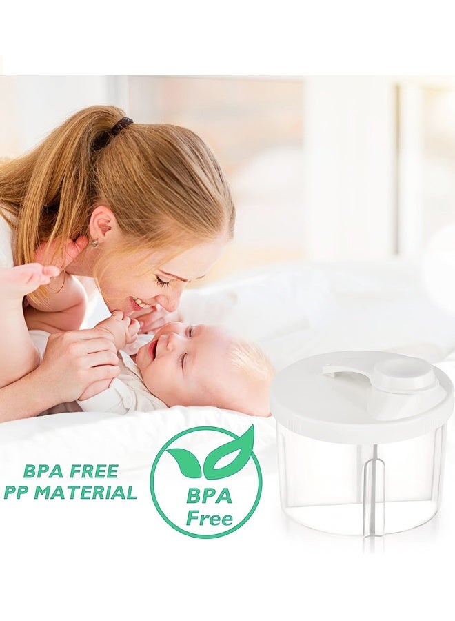 2 Pack Baby Formula Dispenser On The Go, Non-Spill Rotating Four-Compartment Formula Container to Go for Infant Toddler Travel Outdoor(White) - Image 5
