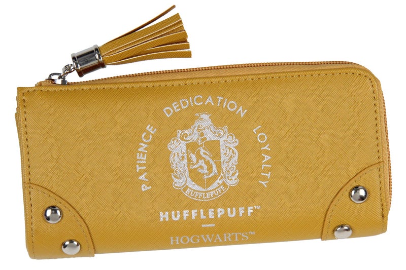 Bioworld Harry Potter Wallet Designer Hogwarts Hufflepuff House Zipper Clutch Faux Leather Wallet For Women - Image 1