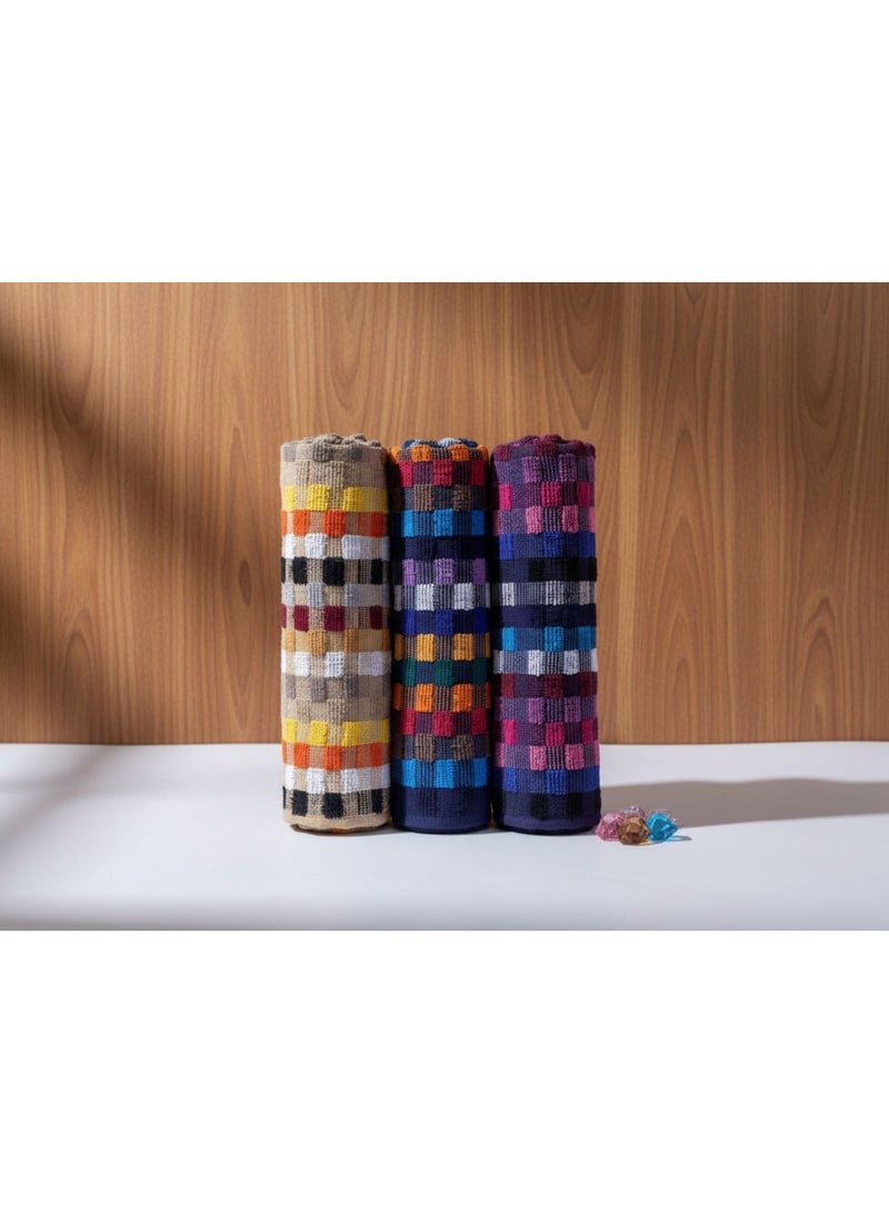 توالا طقم فوط مطبخ 3 قطع 3الوان ، امتصاص عالي، مقاس 50*70 سم، قطن 100% ،عملية وسهلة التنظيف. - Image 5