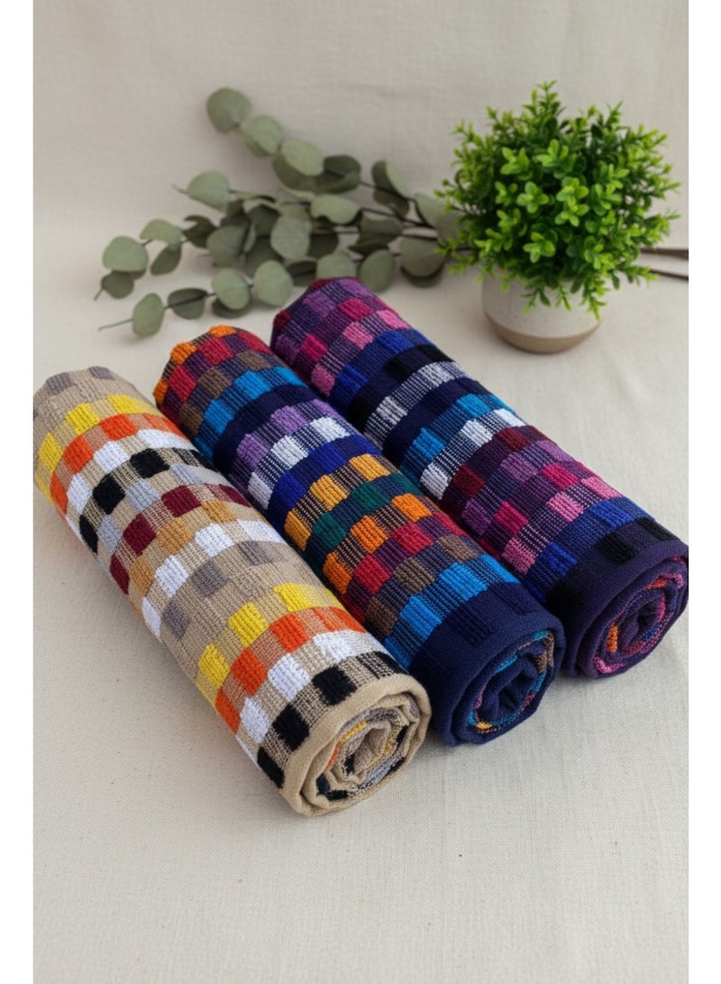 توالا طقم فوط مطبخ 3 قطع 3الوان ، امتصاص عالي، مقاس 50*70 سم، قطن 100% ،عملية وسهلة التنظيف. - Image 4