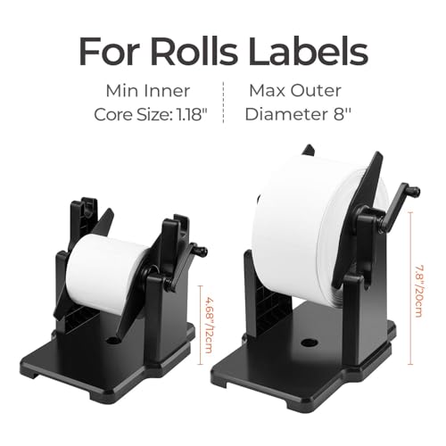 MUNBYN External Rolls Label Holder 2 in 1 FanFold Stack Paper Holder for Desktop Thermal Label Printer - Image 3