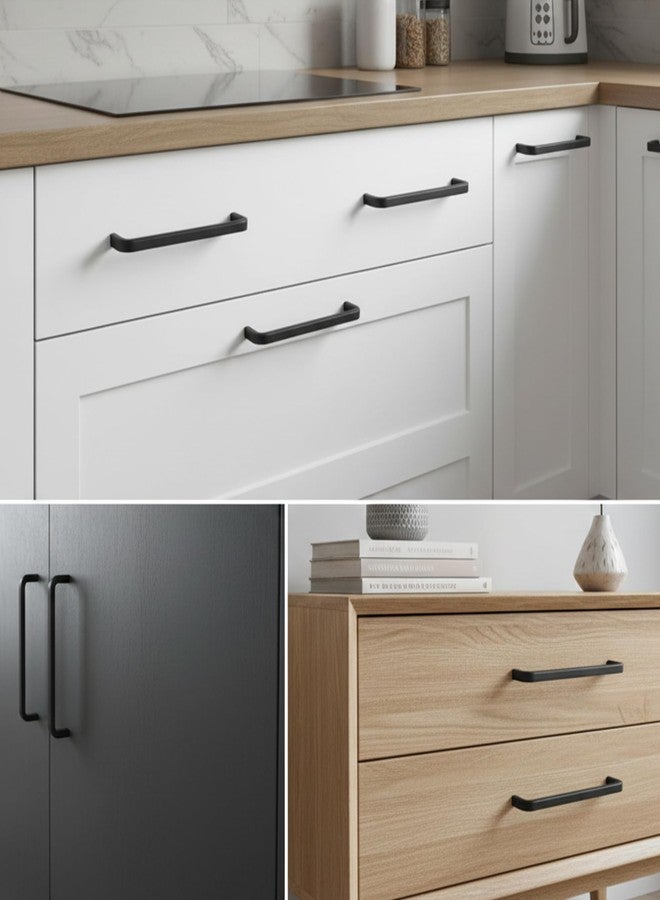 Atlantic Stainless Steel Capsule D Drawer, Cabinet Handles, Matte Black, 6 Inch - Set of 12, Black Finish Pull Handles - Image 4