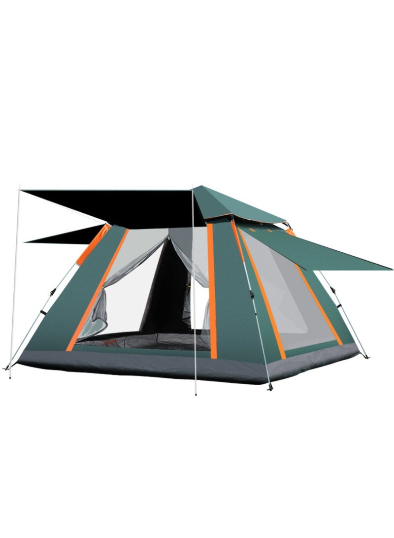 73Hours Extra Large Automatic Pop-Up Camping Tent for 5–8 Persons (240×240×155cm) – Instant Setup Windproof Family Tent with 2 Doors, Mesh Windows  Carry Bag – Green - Image 5