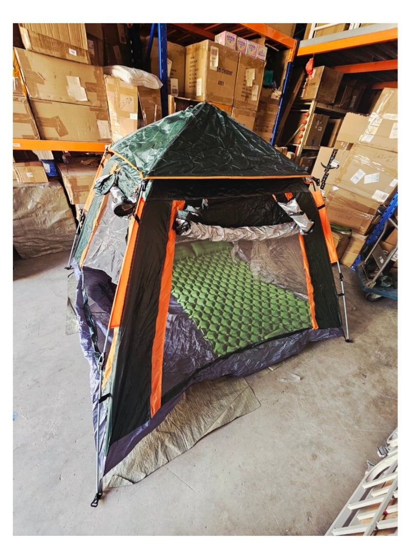 73Hours Extra Large Automatic Pop-Up Camping Tent for 5–8 Persons (240×240×155cm) – Instant Setup Windproof Family Tent with 2 Doors, Mesh Windows  Carry Bag – Green - Image 2