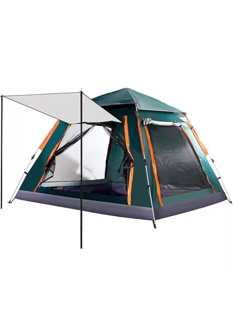 73Hours Extra Large Automatic Pop-Up Camping Tent for 5–8 Persons (240×240×155cm) – Instant Setup Windproof Family Tent with 2 Doors, Mesh Windows  Carry Bag – Green - Image 4