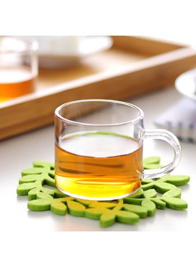 Weimingnuo Heat-resistant Glass Cups With Handle, Small Transparent Tea Cups For Home And Office, Kung Fu Tea Tasting Cups, Set Of 2