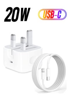 PD 20W USB C Charger Cable Set for iPhone 14 Pro Charger Cord Type C Fast Charging Wall Plug with iPhone Lightning Cable Compatible for iPhone 14 Pro/14 Pro Max/14 Plus/14/13/12/11/Xs, iPad Pro