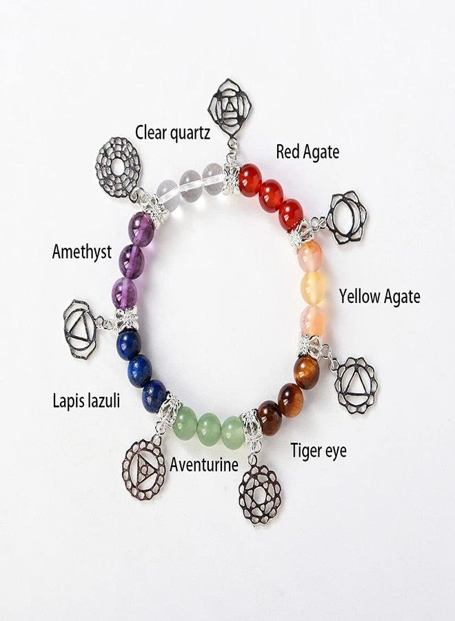 AITELEI 7 Chakra Healing Bracelets with Real Stones Gemstone Healing Chakra Bracelet Yoga Meditation Bracelets for Protection, Energy Healing - Image 2