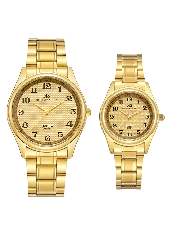 كينيث سكوت Kenneth Scott Couple 's Champagne  dial Analog watch - K23052P-GBGC