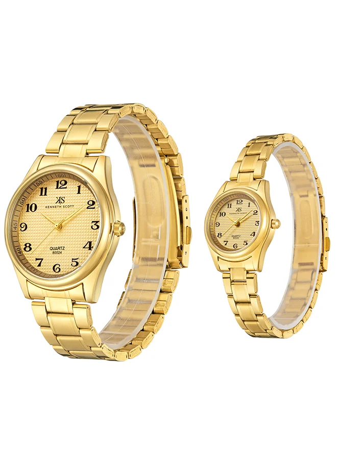 كينيث سكوت Kenneth Scott Couple 's Champagne  dial Analog watch - K23052P-GBGC
