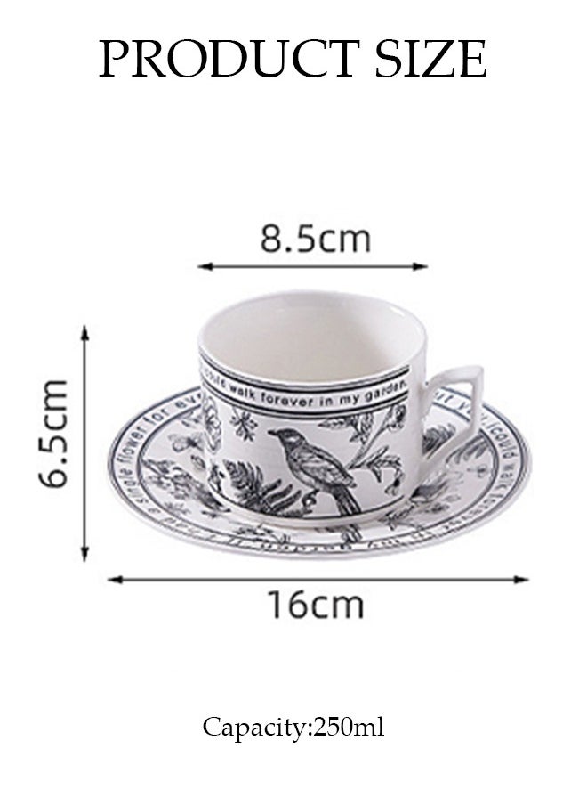 DUNISO Tea Cups and Retro Tea Cups and Saucers Set Porcelain Tea Set for Tea Party Afternoon Tea Cups Saucer for Coffee Milk Kitchen and Drawing RoomSaucers Set Porcelain Tea Set for Tea Party  - Image 2