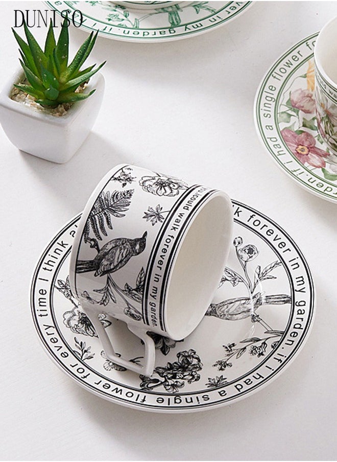 DUNISO Tea Cups and Retro Tea Cups and Saucers Set Porcelain Tea Set for Tea Party Afternoon Tea Cups Saucer for Coffee Milk Kitchen and Drawing RoomSaucers Set Porcelain Tea Set for Tea Party  - Image 5