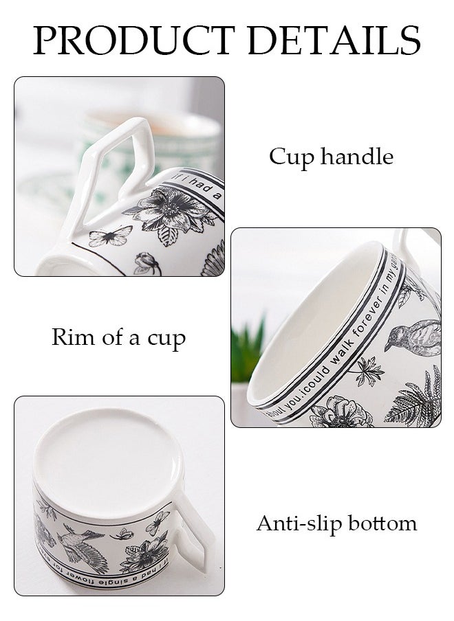 DUNISO Tea Cups and Retro Tea Cups and Saucers Set Porcelain Tea Set for Tea Party Afternoon Tea Cups Saucer for Coffee Milk Kitchen and Drawing RoomSaucers Set Porcelain Tea Set for Tea Party  - Image 3