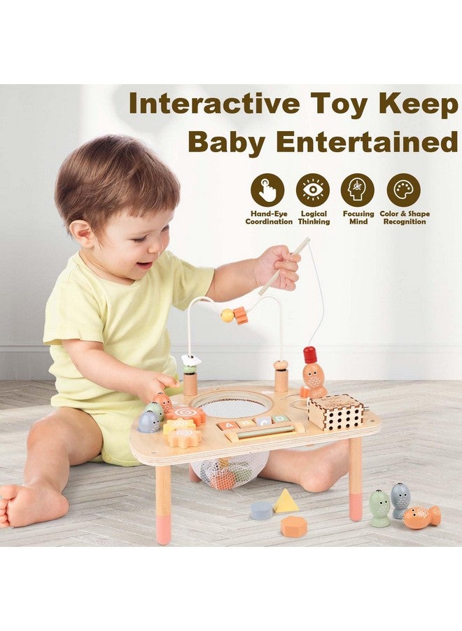 Vanplay Activity Table For 1 Year Old, Montessori Toys For 1 2 Year Old Girls Boy Gifts, 8 In 1 Wooden Sensory Play Table For Toddler 1-3, Learning Toys For Baby 12-18 Months 1St Christmas Birthday Gifts - Image 3