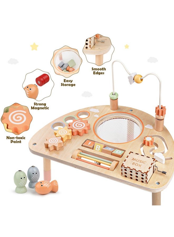 Vanplay Activity Table For 1 Year Old, Montessori Toys For 1 2 Year Old Girls Boy Gifts, 8 In 1 Wooden Sensory Play Table For Toddler 1-3, Learning Toys For Baby 12-18 Months 1St Christmas Birthday Gifts - Image 4