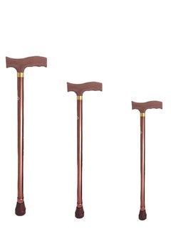 STARMED StarMed Adjustable Aluminium Walking Stick, Copper Color, Lightweight, for Elderly, Mountain, Hiking, Blind Men and Women  - Image 1