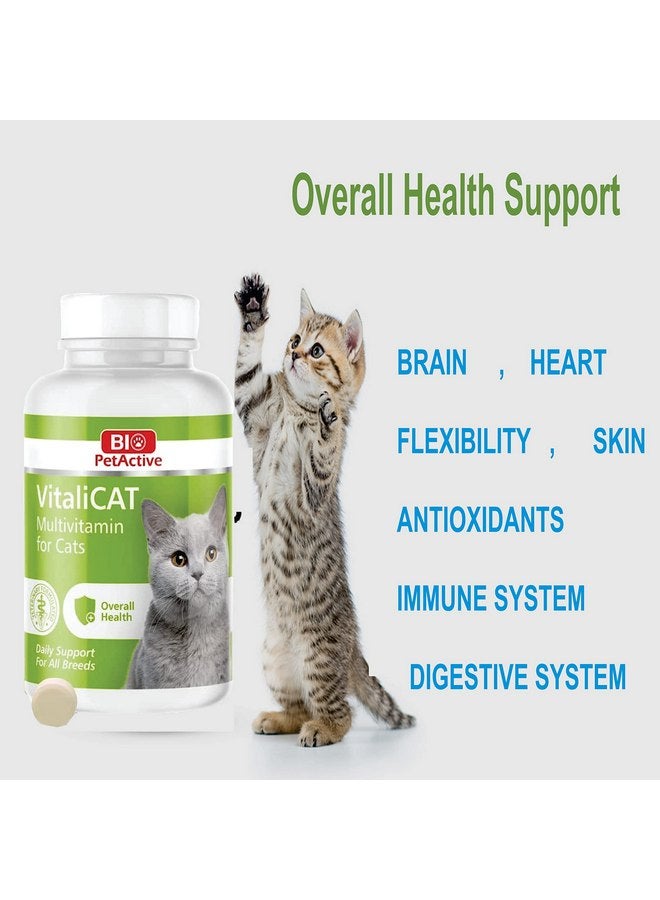 Bio Pet Active VitaliCAT Multivitamin for Cats, Skin and Coat Supplement, Cat Prenatal Health Supplies, Vitamin A + E + B9 + B5 + H + Biotin + Amino Acids for Cats, 150 Chewable Tablets - Image 4
